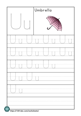 Letter tracing preschool kindergarten worksheets U