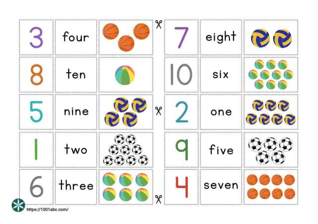 Numbers as words cut and paste worksheets