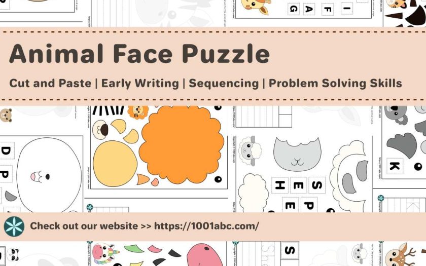 Cut and paste animal worksheets for kids