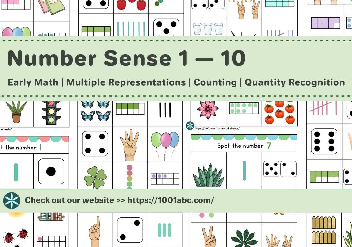 Number sense 1-10 - multiple representations - counting - quantity