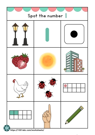 Number sense 1 counting multiple representation preschool kindergarten worksheets