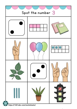 Number sense 3 counting multiple representation preschool kindergarten worksheets